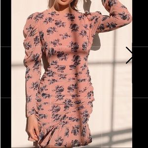 New With Tags Pink Floral Chiffon Dress